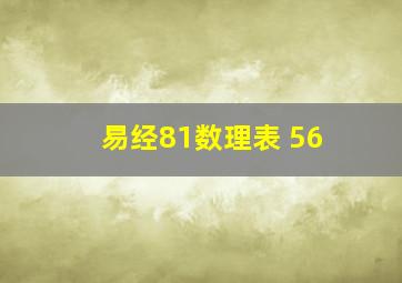 易经81数理表 56